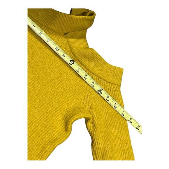 Anthropologie MOTH Cross Neck Chic Yellow Off-Shoulder Sweater XS - Picture 6 of 12
